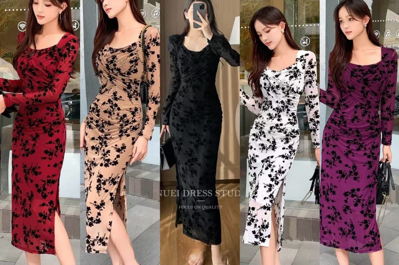 Velvet Floral Dress