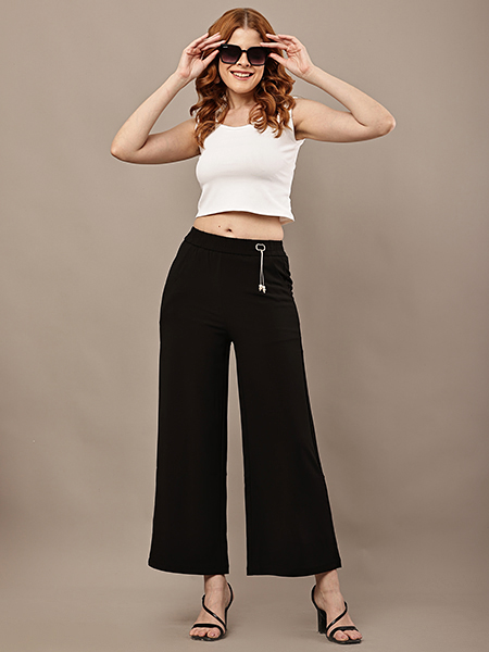Cropped length straight fit pant