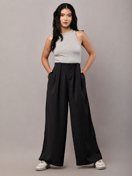 Wide-Leg Flow Korean Pants