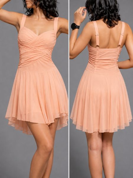 Blush Pink Asymmetric hem cocktail dress