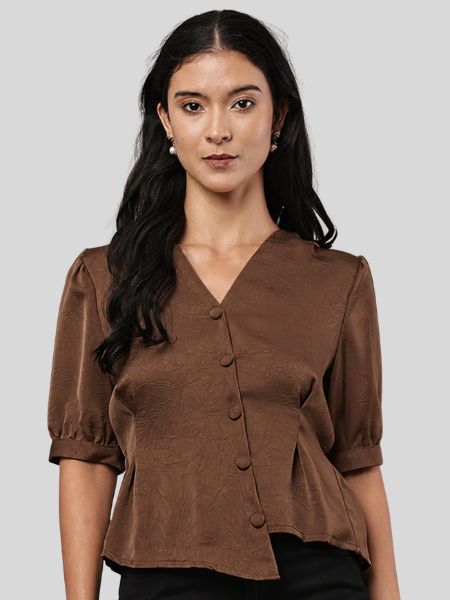 Puff Sleeve Button Blouse