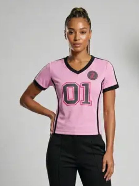 Game Day Crop Tee  Pink