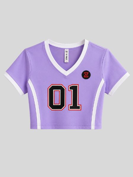 Game Day Purple Crop Tee