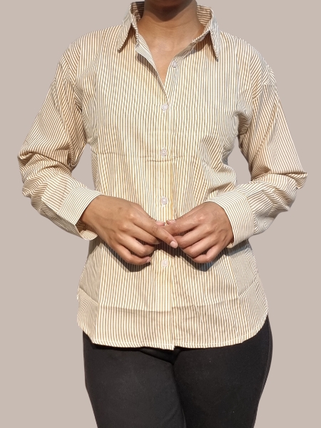 Yellow Lace-Up Back Tailored Shirt