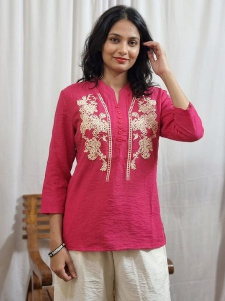 Floral Embroidered Kurti Top