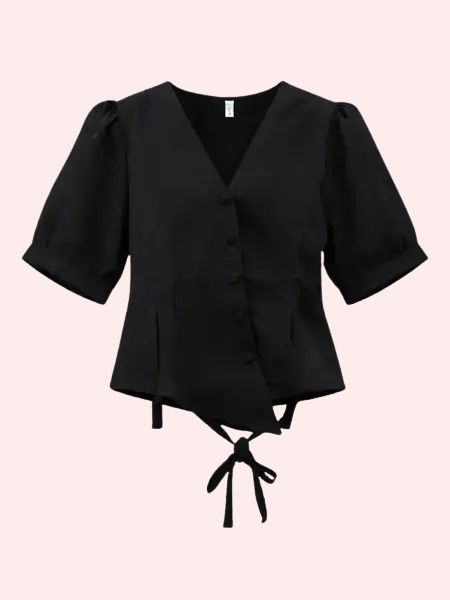 Puff Sleeve Button Blouse