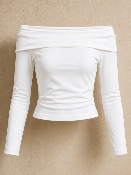 White Drape Code Knit Top
