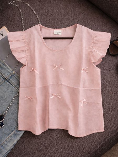 Ribbon Flutter Sleeve Top